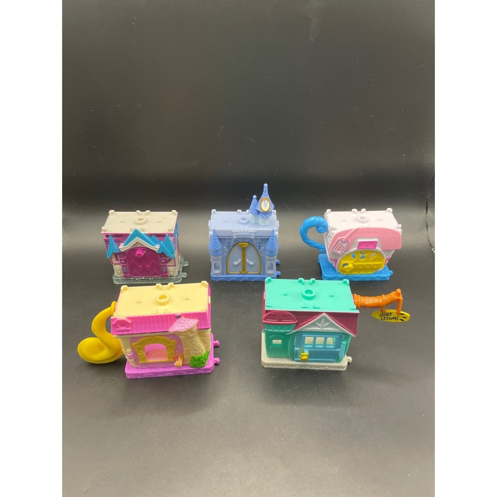 Disney Doorables Mini Playset Lot 5 Stackable Houses Rapunzel Cinderella Frozen